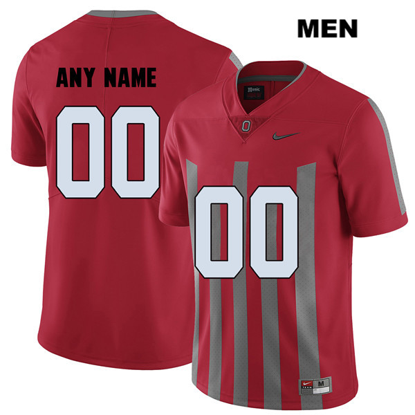 Ohio State Buckeyes Men's Custom #00 Red Authentic Nike Elite College NCAA Stitched Football Jersey AZ19V07LP